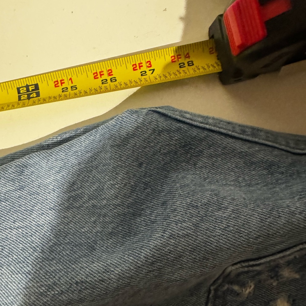 AGOLDE 90's High Rise Pinch Waist Straight Jeans Size 27 Button Fly Distressed - Picture 14 of 14